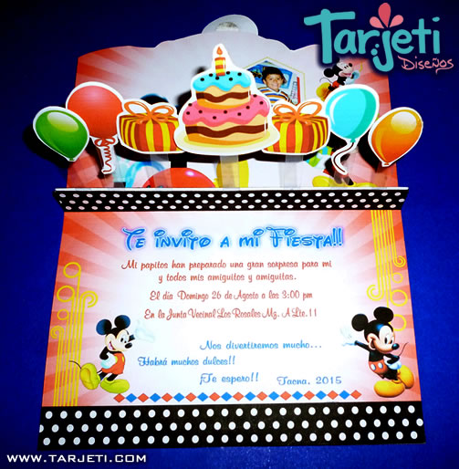 Invitación Cumpleaños Mickey - Diseños personalizados