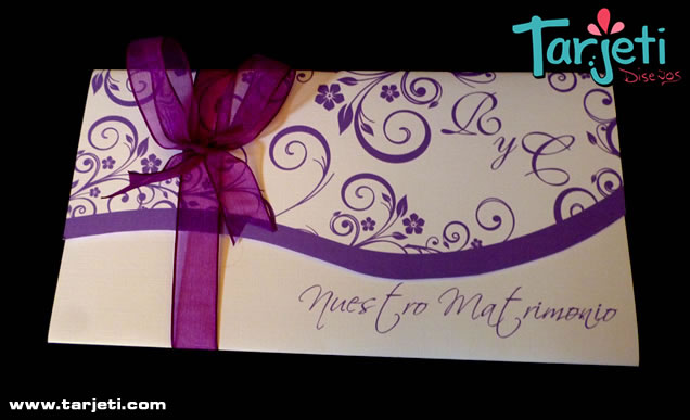 Invitación de Boda Morado 23