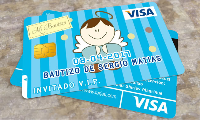 Invitación – Tarjeta de Crédito Bautizo