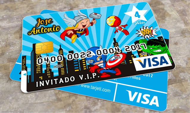 Invitación – Tarjeta de Crédito Vengadores Baby