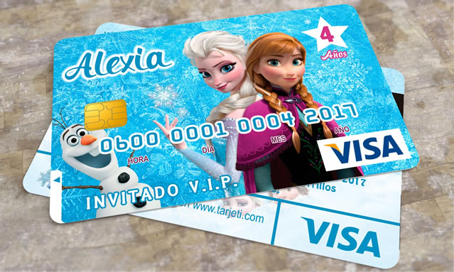 Invitación – Tarjeta de Crédito Frozen