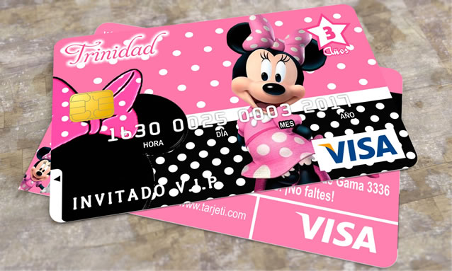 Invitación – Tarjeta de Crédito Minnie Mouse