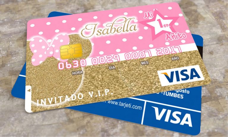 Invitación – Tarjeta de Visa Minnie Gold