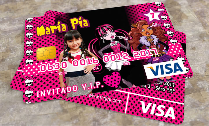 Invitación – Tarjeta de Visa Monster High