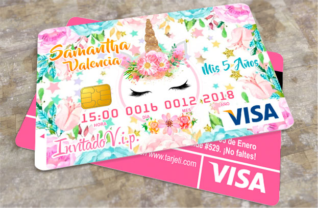 Invitación – Tarjeta de Visa Unicornio