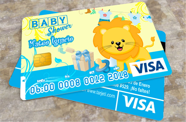 Invitación – Tarjeta de Visa Baby Shower Leon