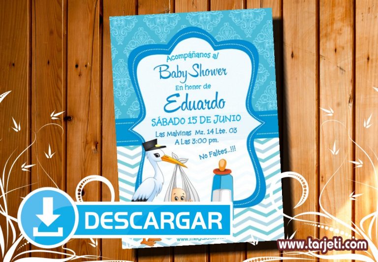 Invitación de Baby Shower niño para imprimir