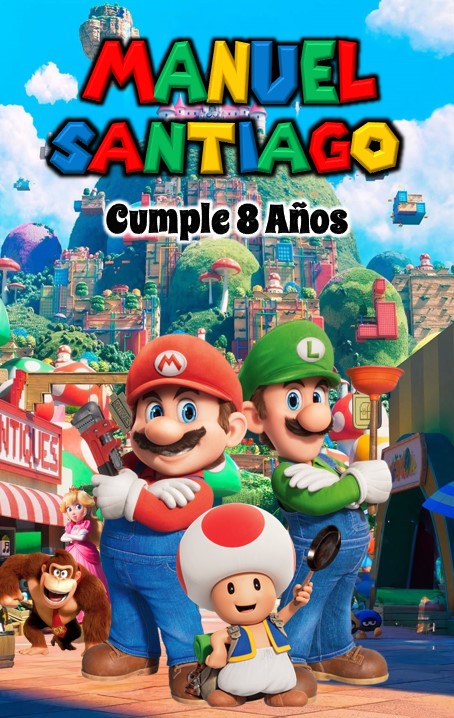 Invitación de cumpleaños de Super Mario Bros.