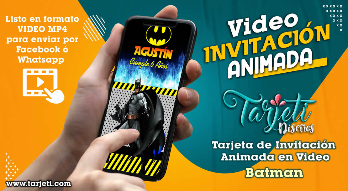 Video Invitación de Batman en MP4 - Tarjeti